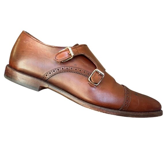 Allen Edmonds St Johns Double Monk Strap Cap Toe Shoes Brown Leather Mens 11 B main image 13